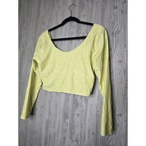 Coral Reef Swim Surfer Top Lime Garden XXL Long Sleeve Top Crop Rash Guard